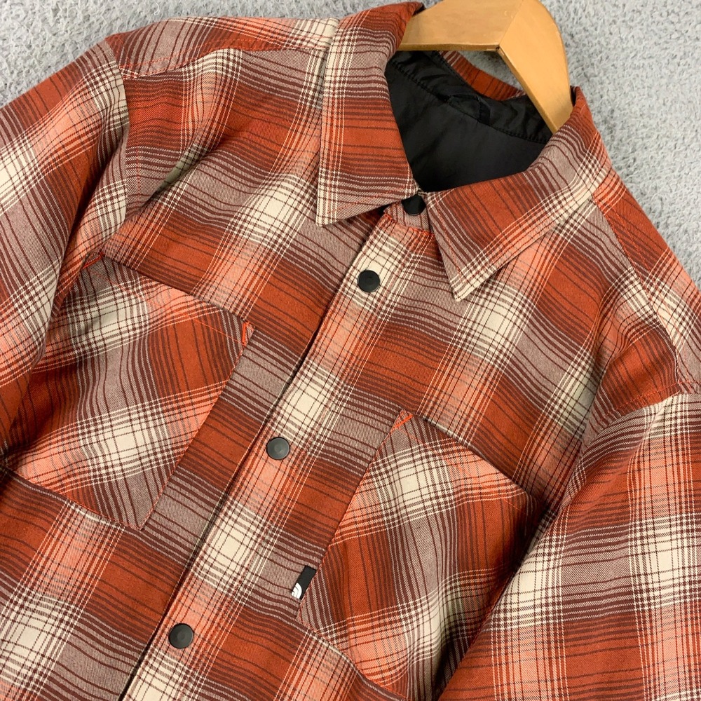 The North Face Fort Point Flannel Jacket Mens Large L Plaid Reversible Insulated